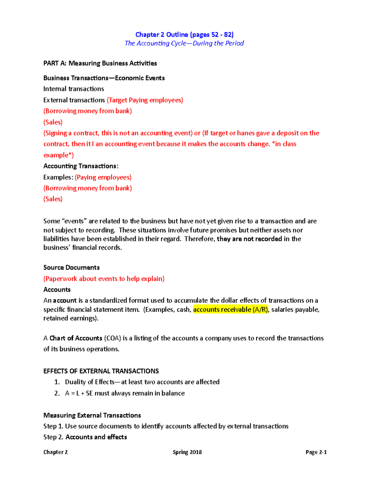 Chapter 2 - Lecture Notes: The Accounting Cycle Overview - Studocu