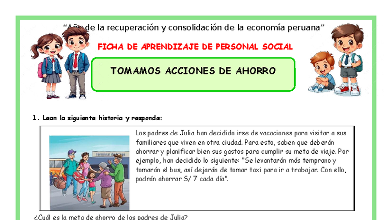 FICHA DE APRENDIZAJE DE PERSONAL SOCIAL: Acciones de Ahorro - Studocu