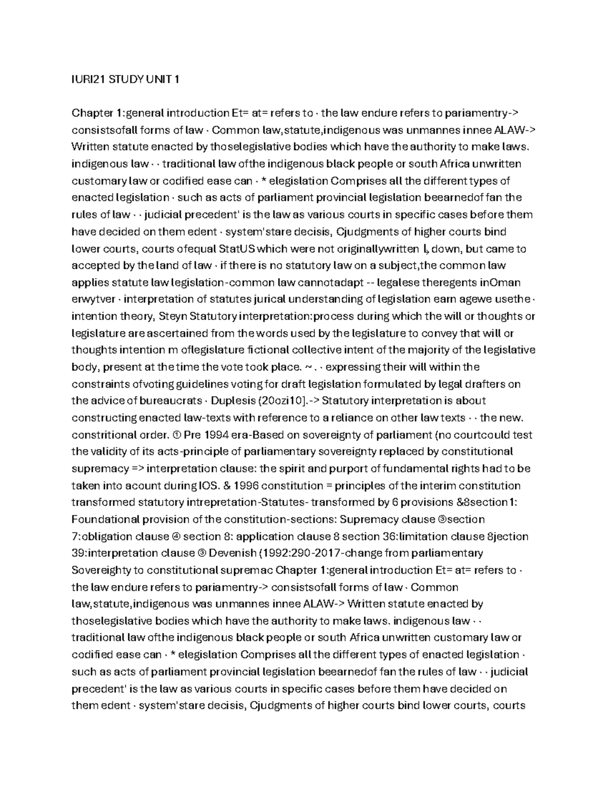 IURI21 Study Unit 1: Overview of Law Types and Statutory Interpretation ...