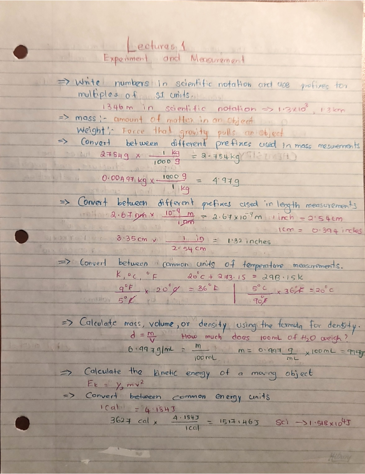 Lecture 1: Experiment and Measurement in Scientific Notation (SCI 202 ...