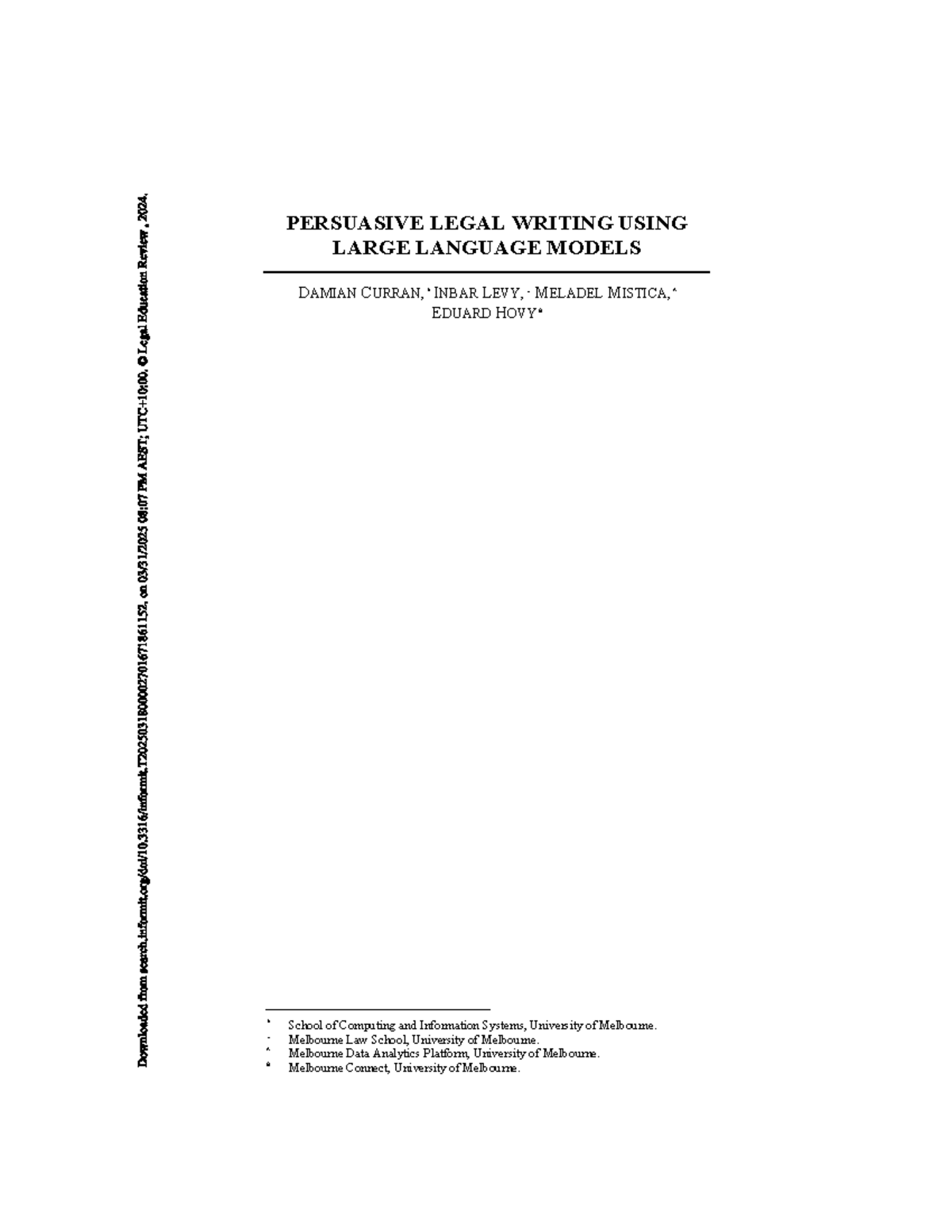 PERSUASIVE LEGAL WRITING USING LLMs: A STUDY ON LEGAL THEORY EXAMS ...