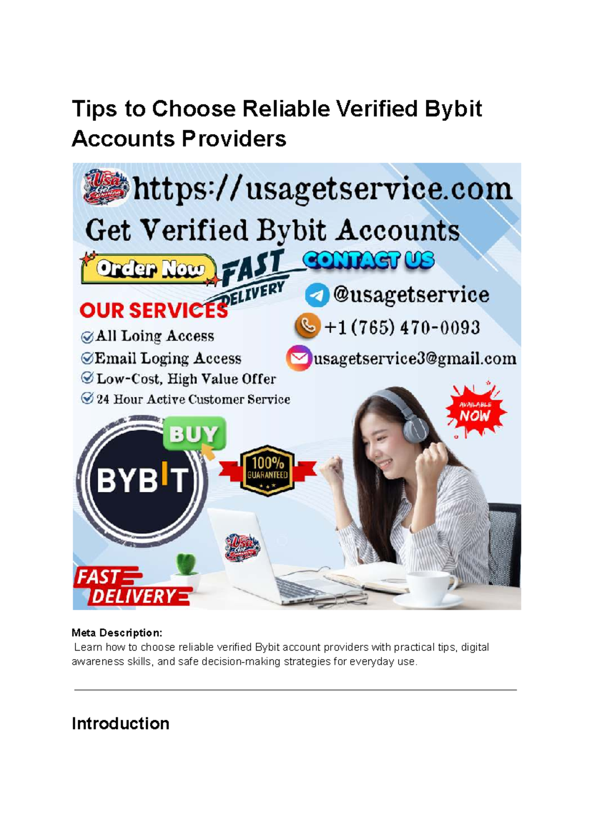 Tips for Choosing Reliable Verified Bybit Account Providers - Studocu