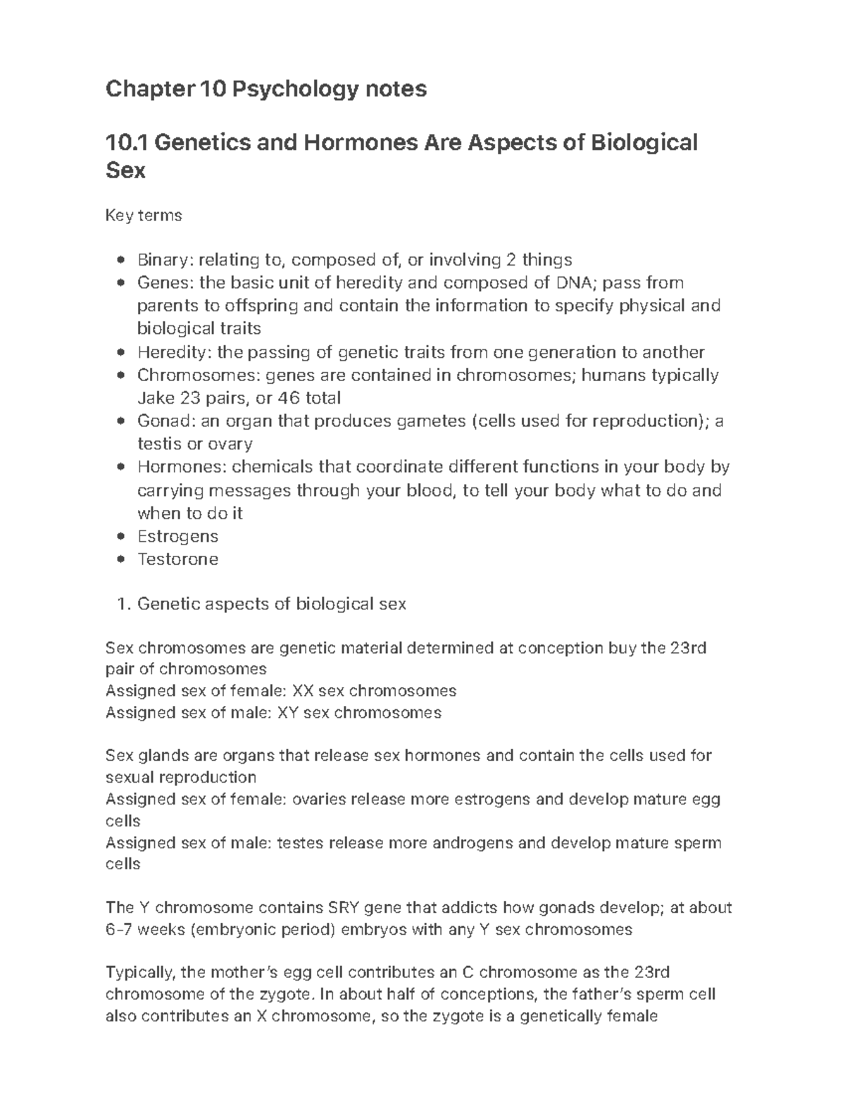 Chapter 10 Psychology notes - 1. Chapter 10 Psychology notes 10 ...