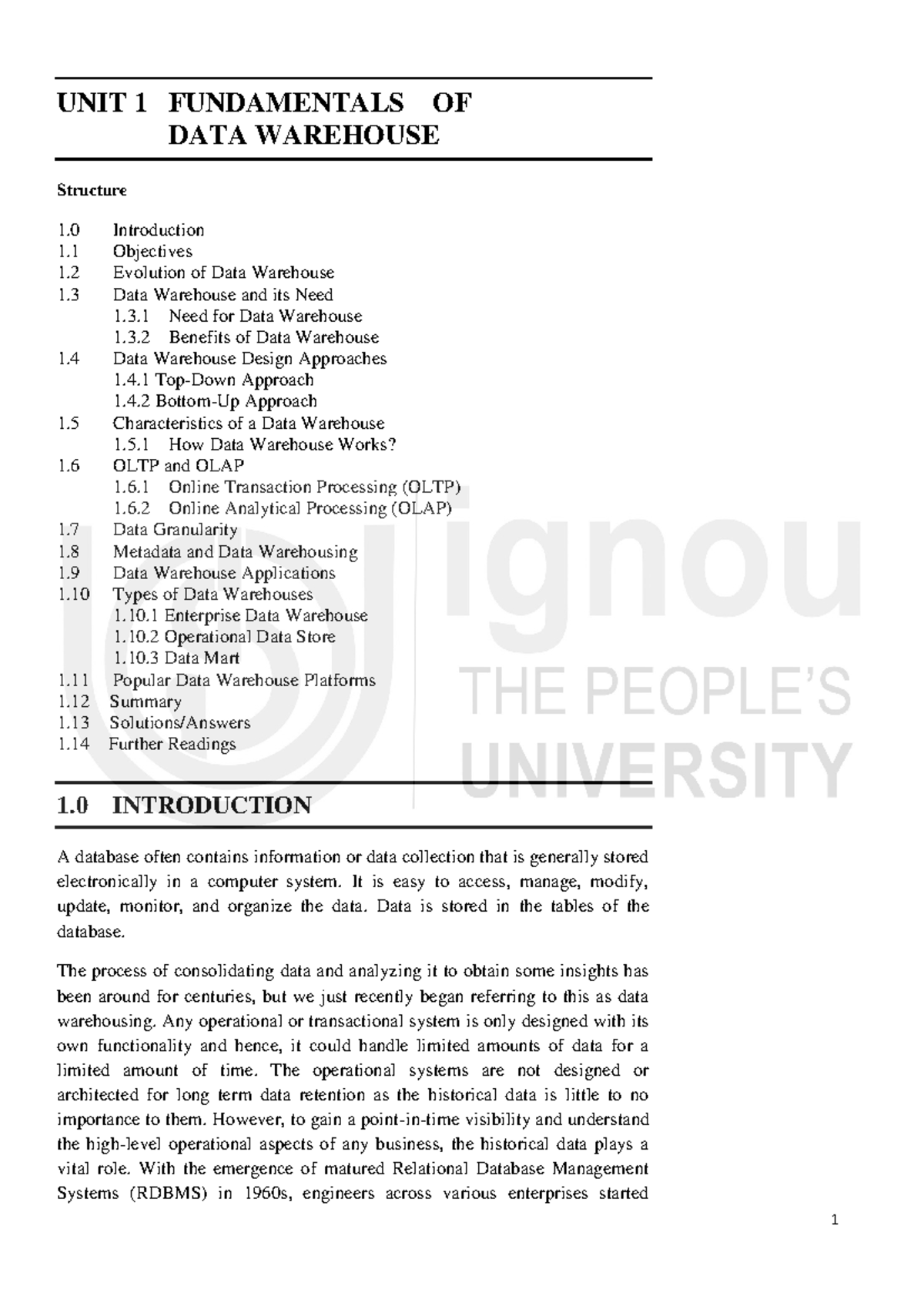 MCS 221 Final Exam Study Notes on Data Warehousing Fundamentals - Studocu