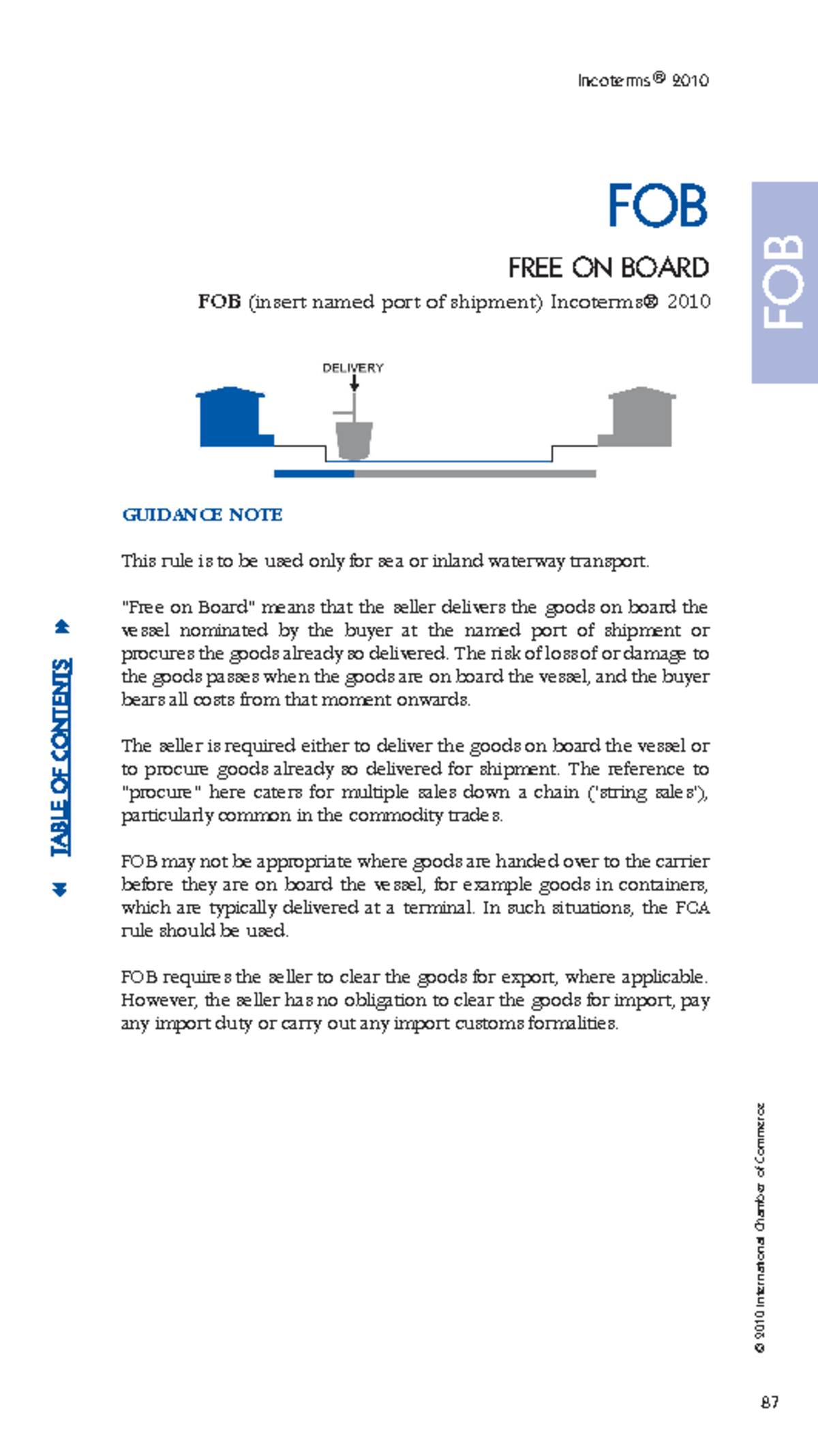 FOB 2010 - Free On Board Rules and Guidelines for Shipment - Studocu