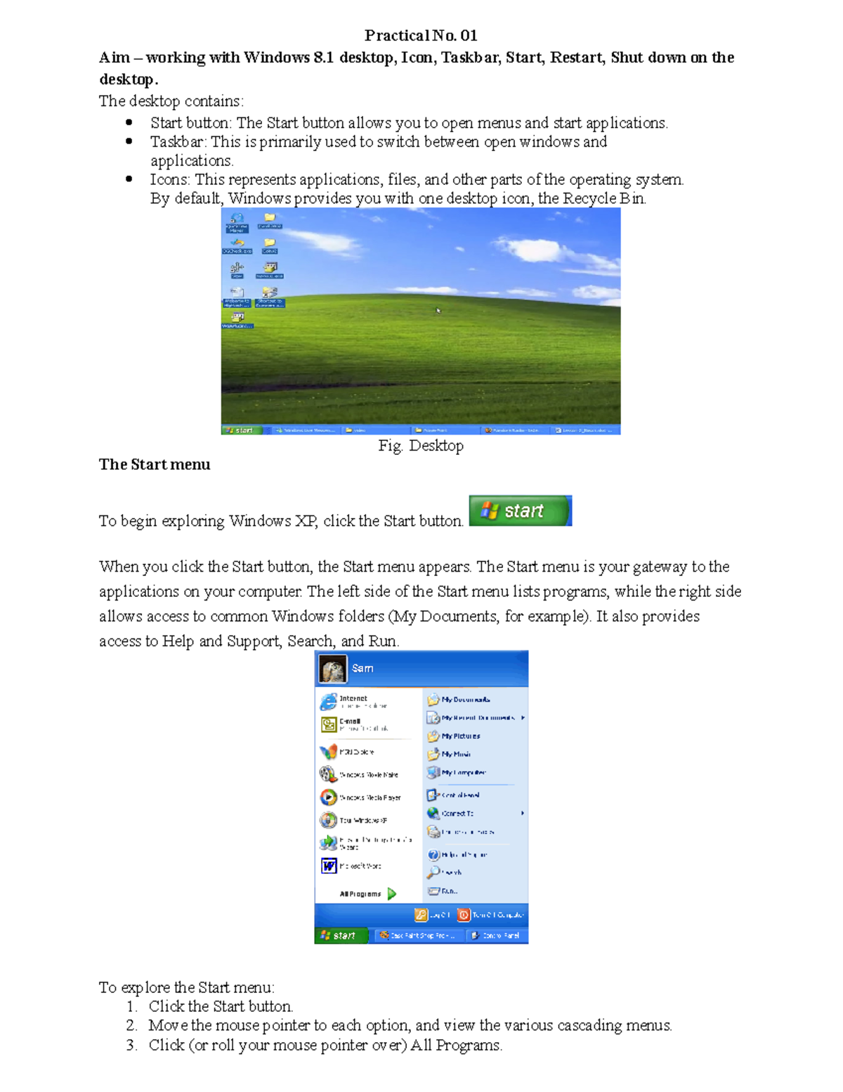 Computer Fundamentals Prac: Windows 8.1 Basics & User Management - Studocu