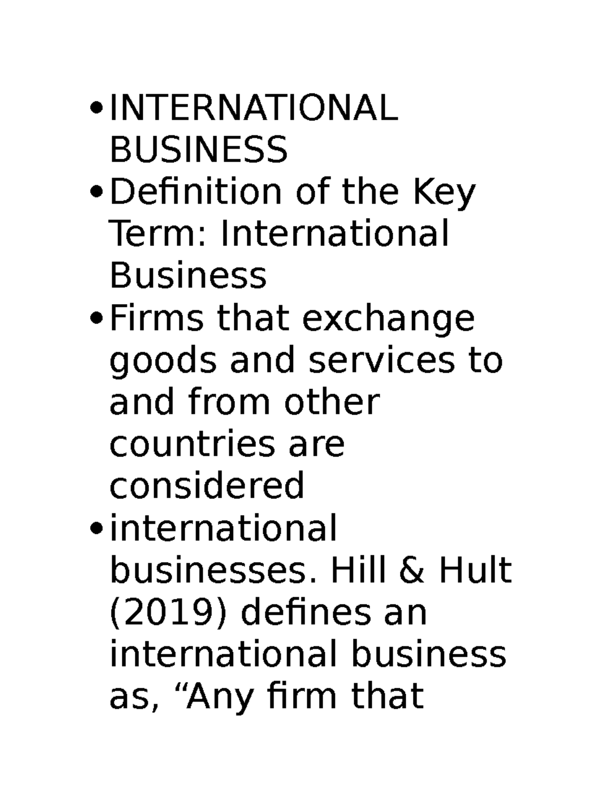 Understanding International Business Concepts (BUSI 303) - Studocu