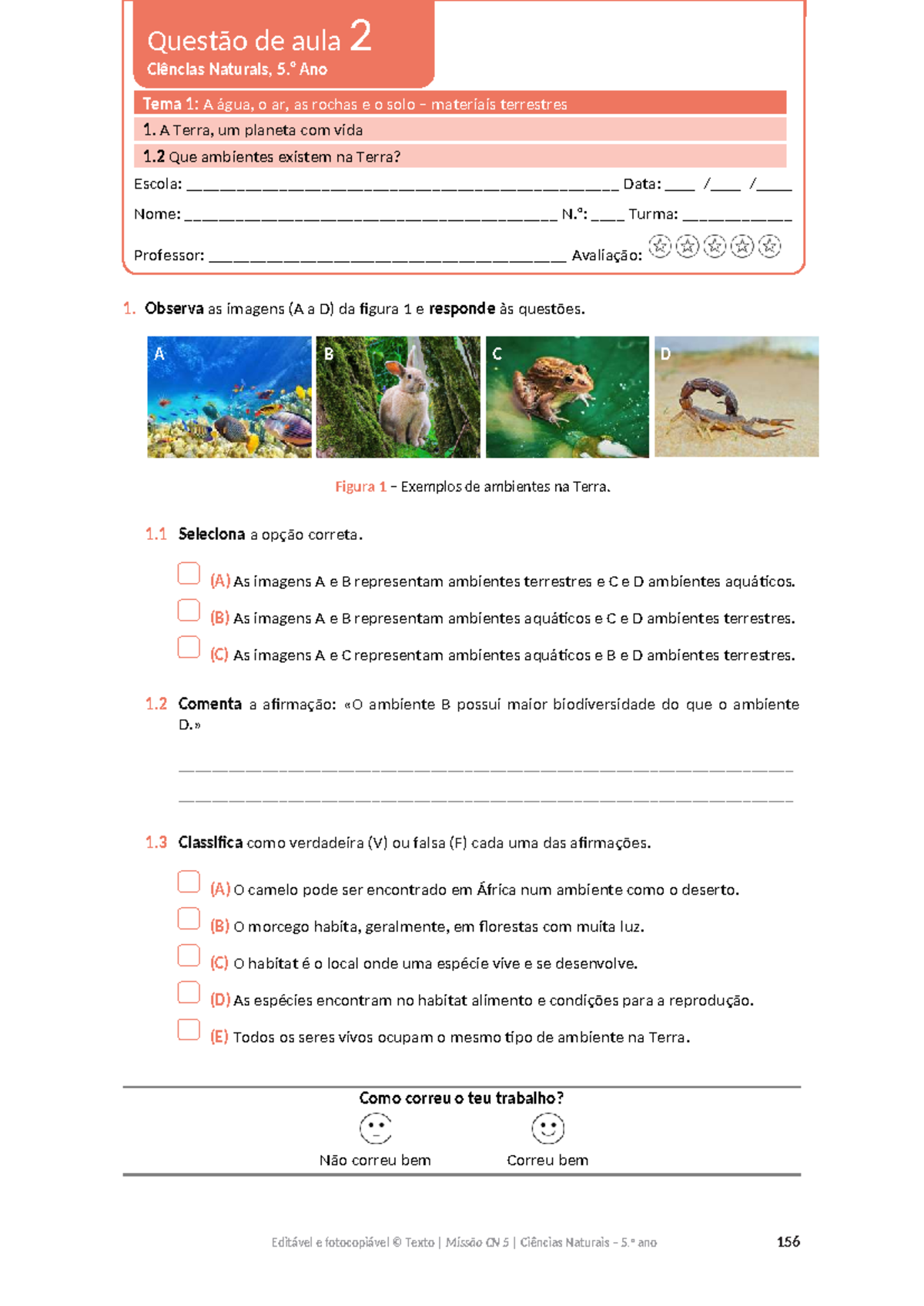 Questão de Aula 2 - Ciências Naturais 5º Ano: A Água, o Ar e o Solo ...