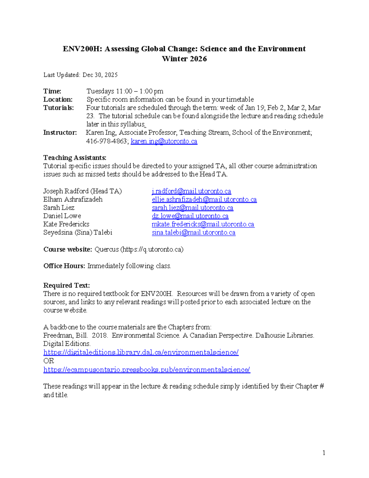 ENV200H: Syllabus for Assessing Global Change - Winter 2026 - Studocu