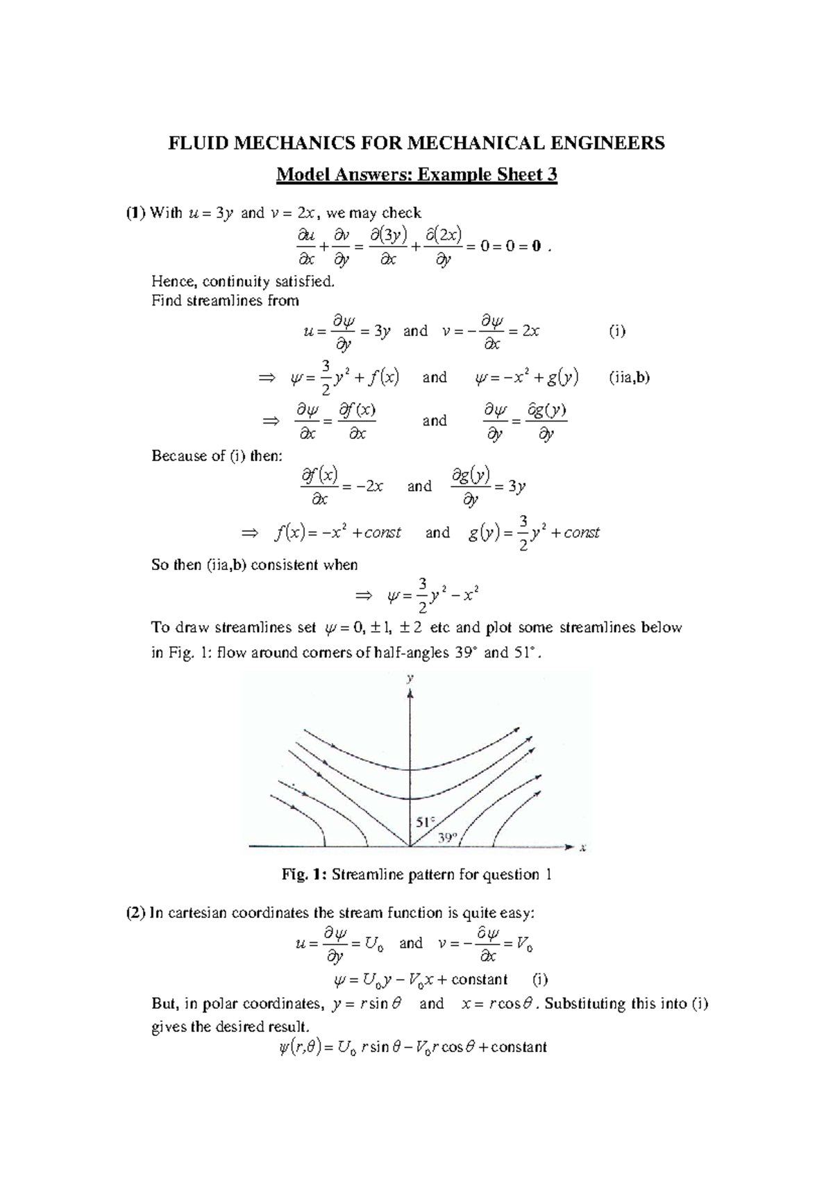 Fluid mechanics solution 3 - FLUID MECHANICS FOR MECHANICAL ENGINEERS ...