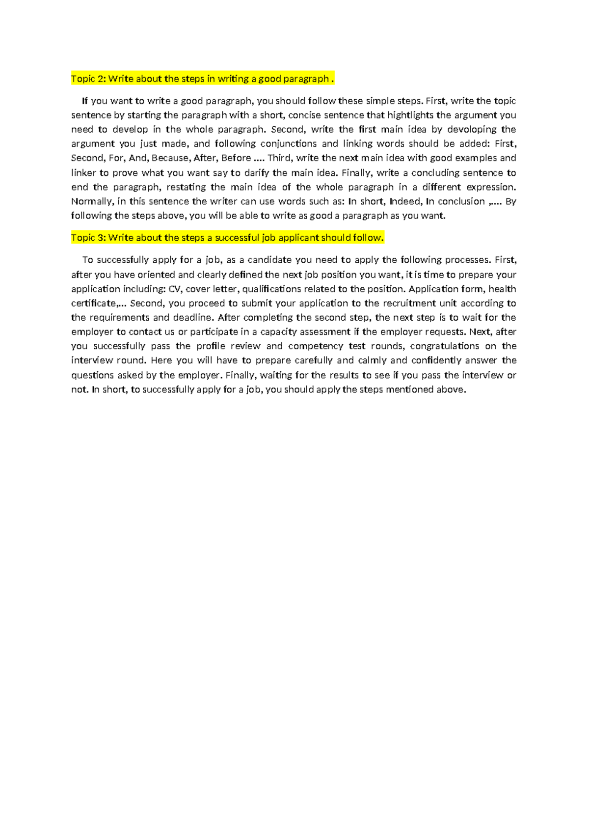 Effective Writing Steps and Job Application Guide for Students - Studocu