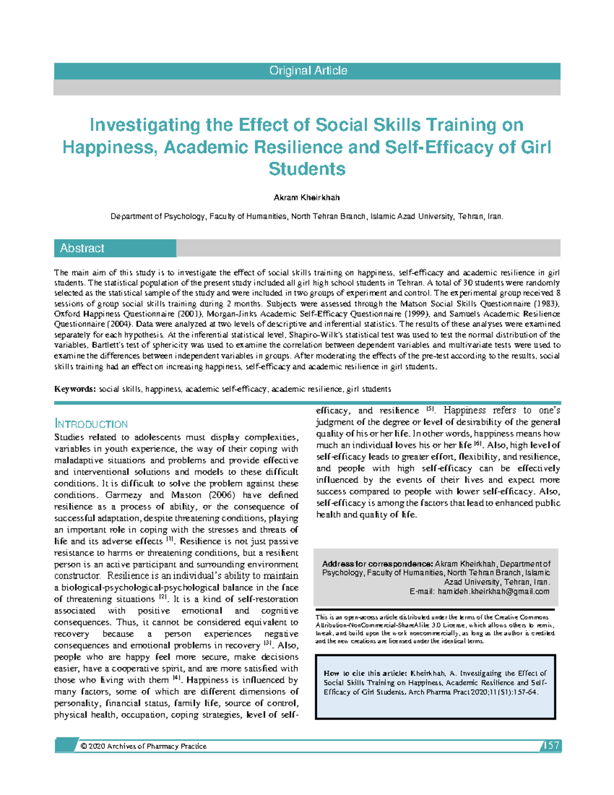 Investigating the Impact of Social Skills Training on Happiness and ...