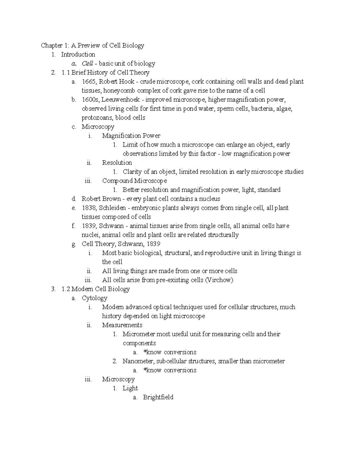 BIOL 230 Final Exam Study Guide: Cell Biology Overview and Concepts ...