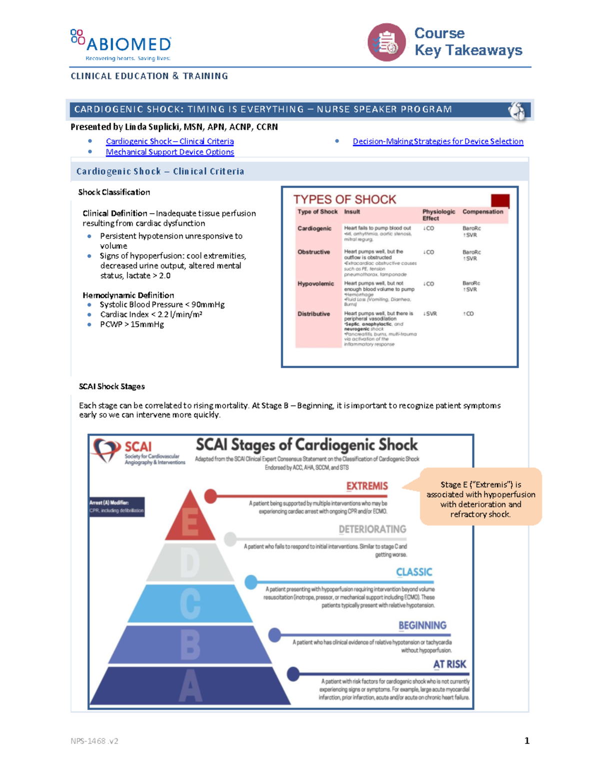 Cardiogenic Shock Overview: Clinical Criteria & Device Options - Studocu