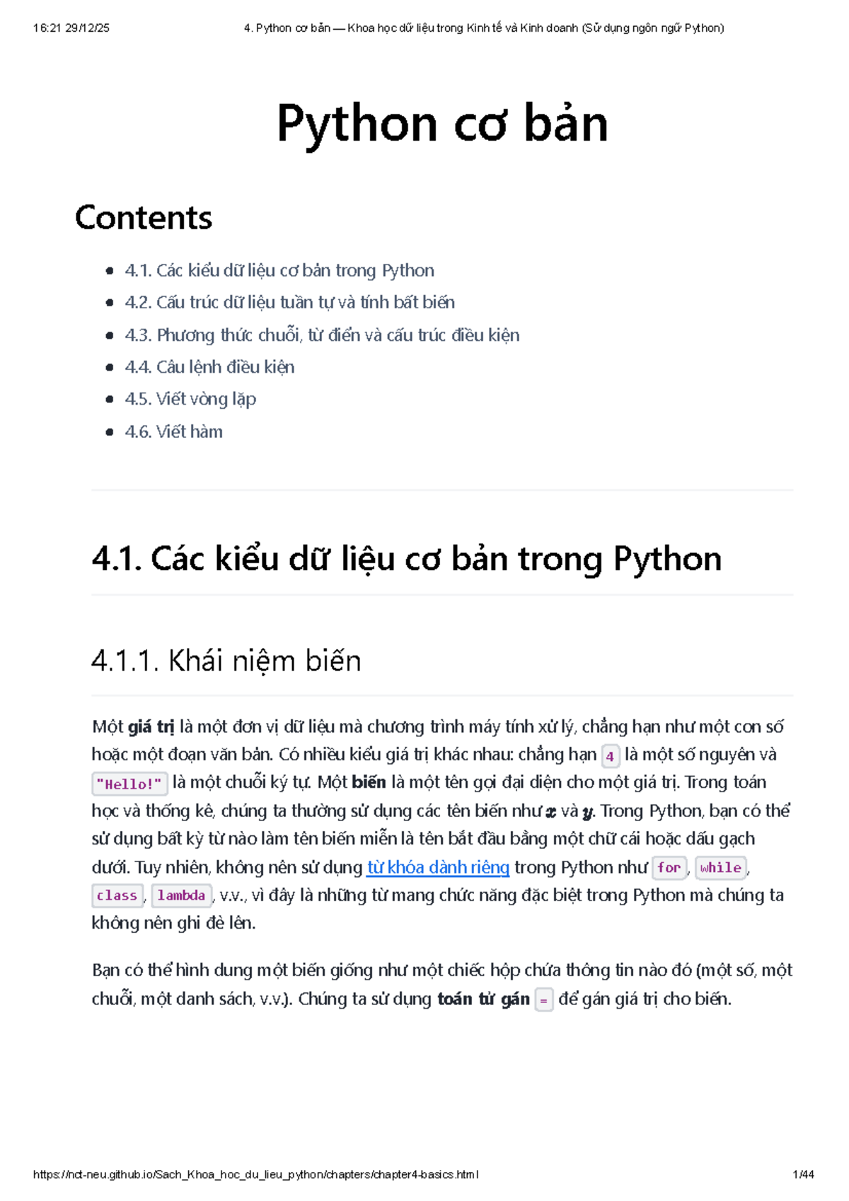 Chương 4: Python Cơ Bản cho Khoa Học Dữ Liệu (Kinh Tế & Kinh Doanh ...