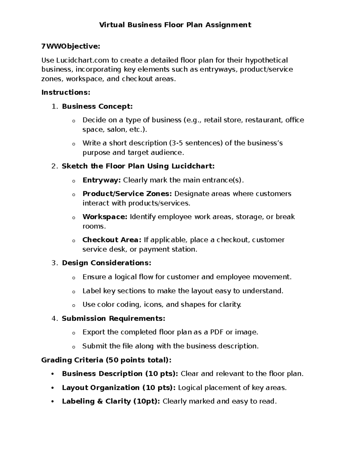 Unit 2: Virtual Business Floor Plan Assignment Guide - Studocu