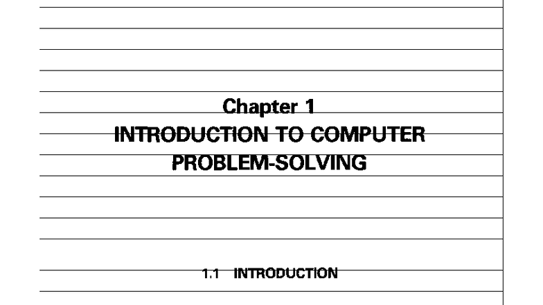 Unit 1: Introduction to Computer Algorithms and Problem Solving - Studocu