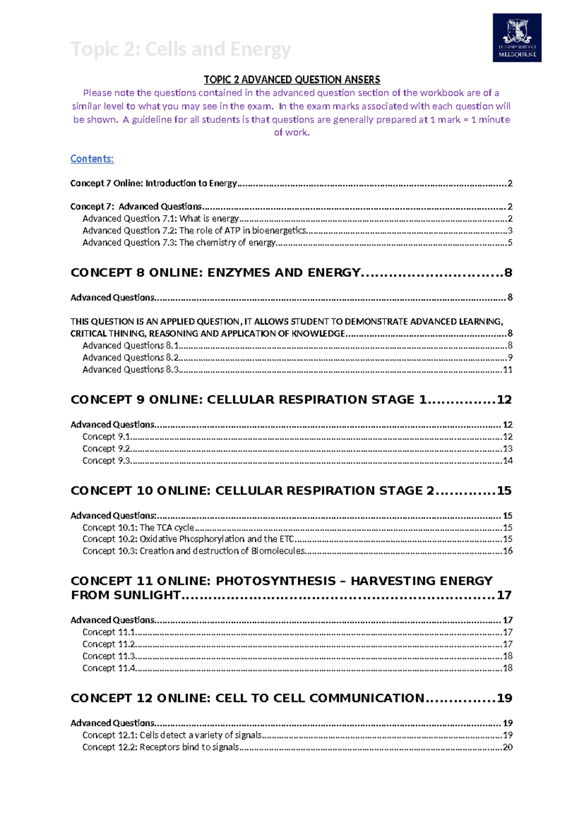 Topic 2 Workbook Advanced Answers 2025 - TOPIC 2 ADVANCED QUESTION ...