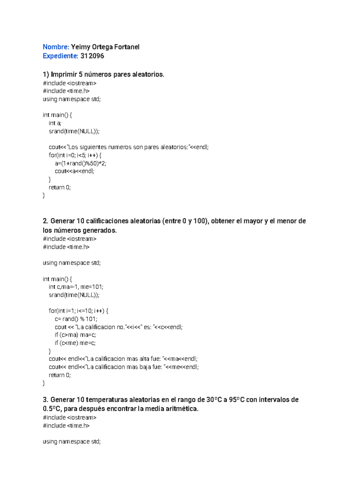 Números Aleatorios II - Ejercicios de Programación en C++ - Studocu