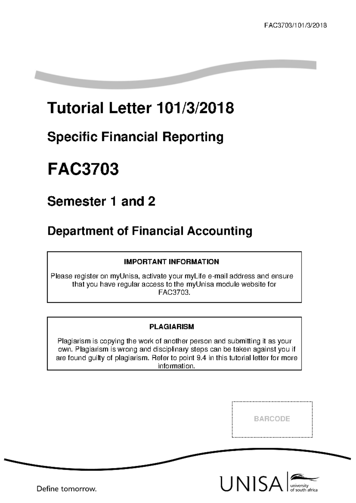 FAC3703 tutorial letter 1 - FAC3703/101/3/ Tutorial Letter 101/3 ...