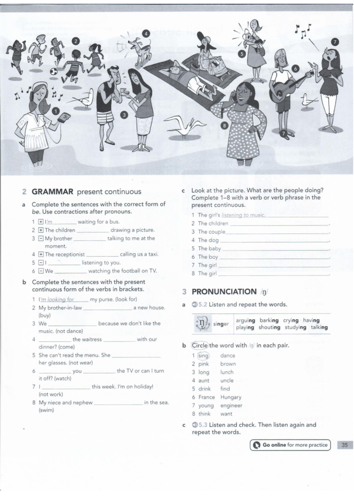 Present Continuous - Unit 1 Grammar Exercises (2 GRAMMAR) - Studocu