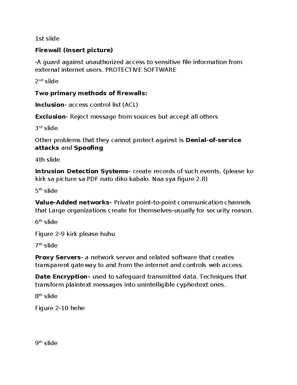AISreport - Summary - 1st slide Firewall (Insert picture) -A guard ...