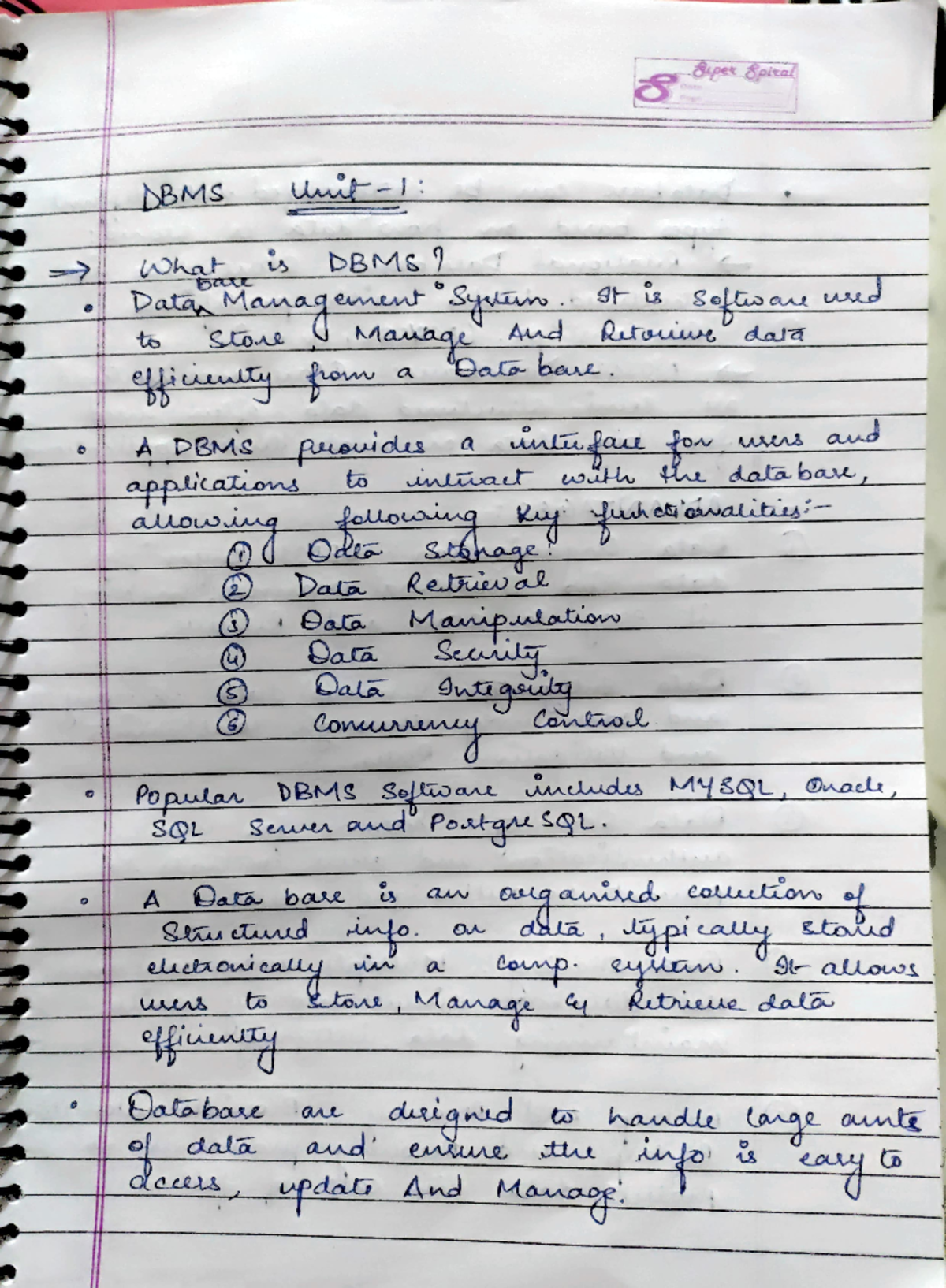DBMS-Unit-1 - This is notes of DBMS unit 1. - Database Management ...