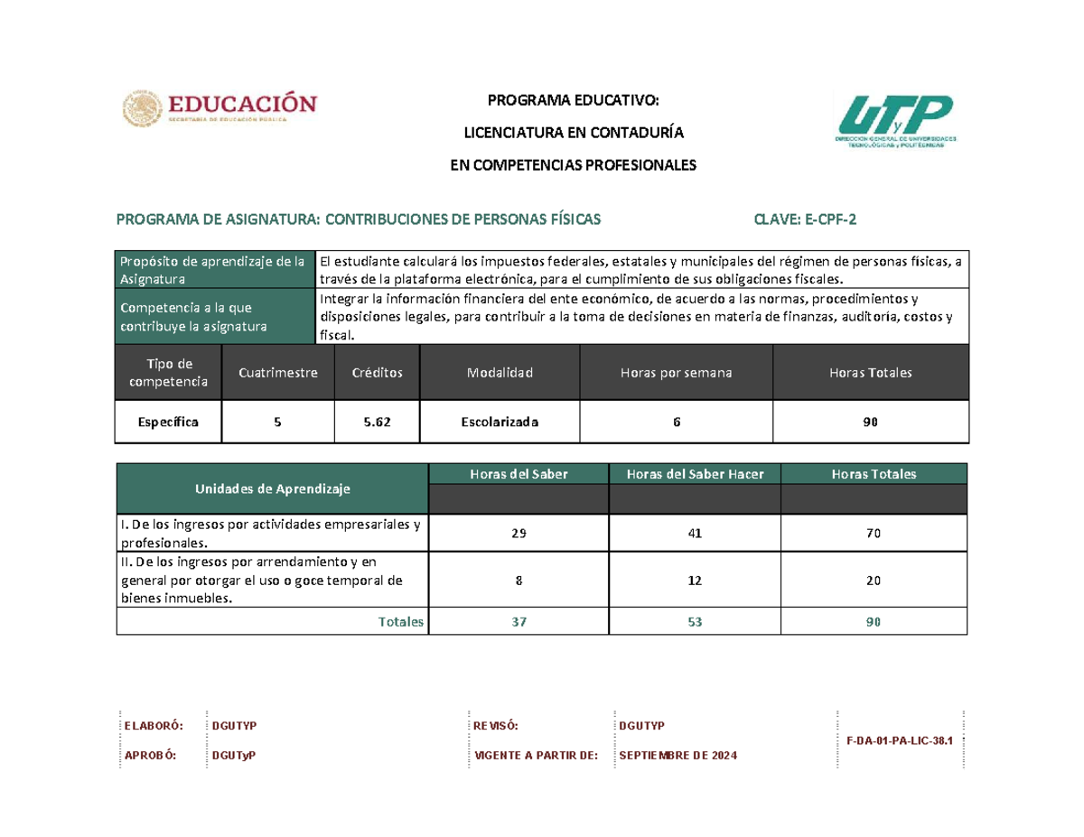 Contribuciones de Personas Físicas: Guía para el Cálculo de Impuestos ...