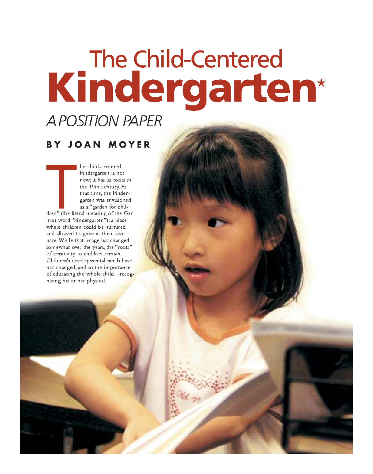 JAE 2006: The Child-Centered Kindergarten Position Paper by Joan Moyer ...