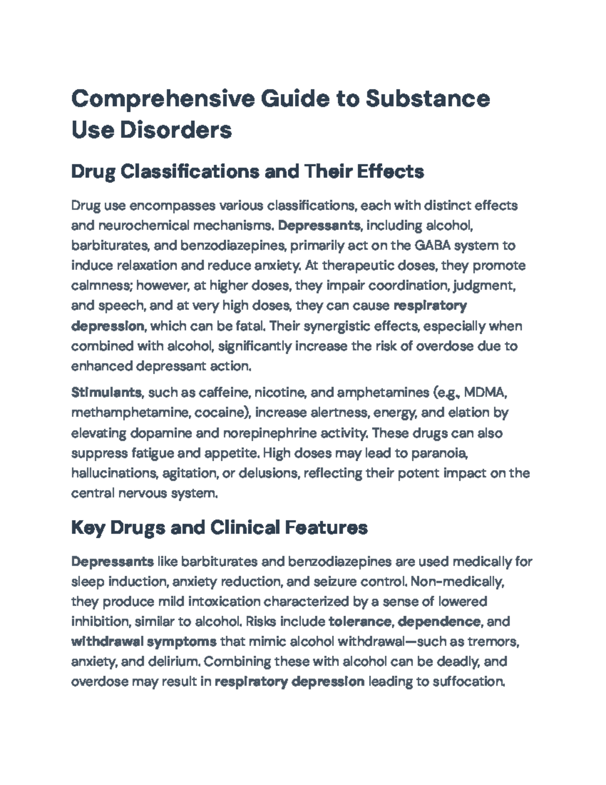 Comprehensive Overview of Substance Use Disorders and Treatments ...