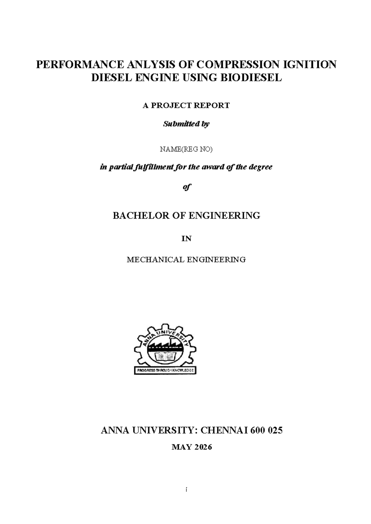 Performance Analysis of CI Diesel Engine Using Biodiesel - BE ...