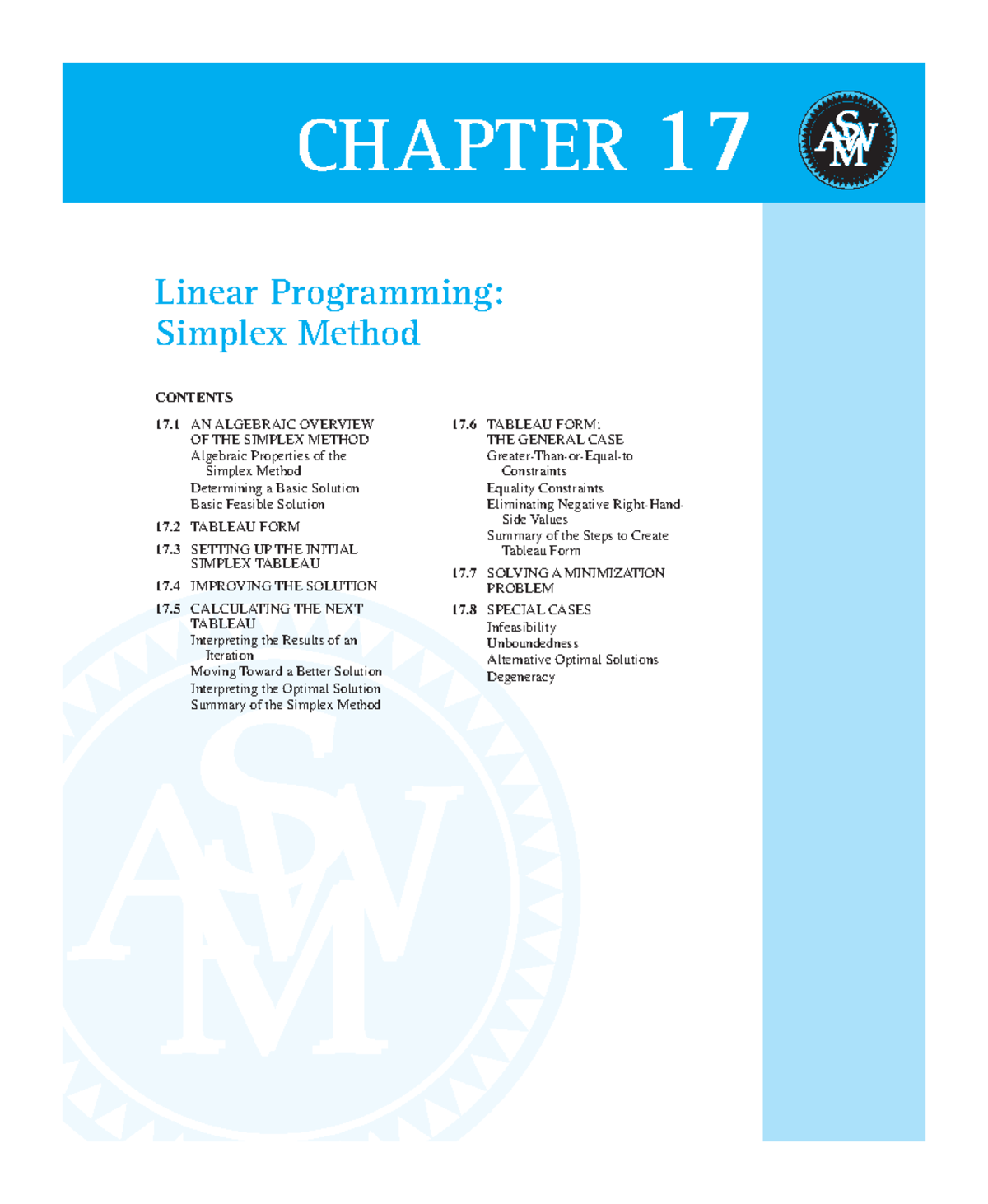 Chapter 17 - Simplex Method in Linear Programming Notes - Studocu