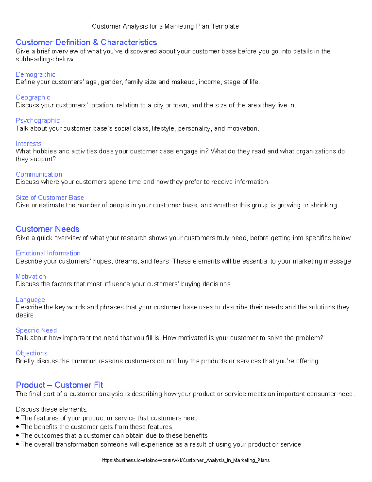 Customer Analysis for Marketing Plan: Key Insights and Strategies - Studocu