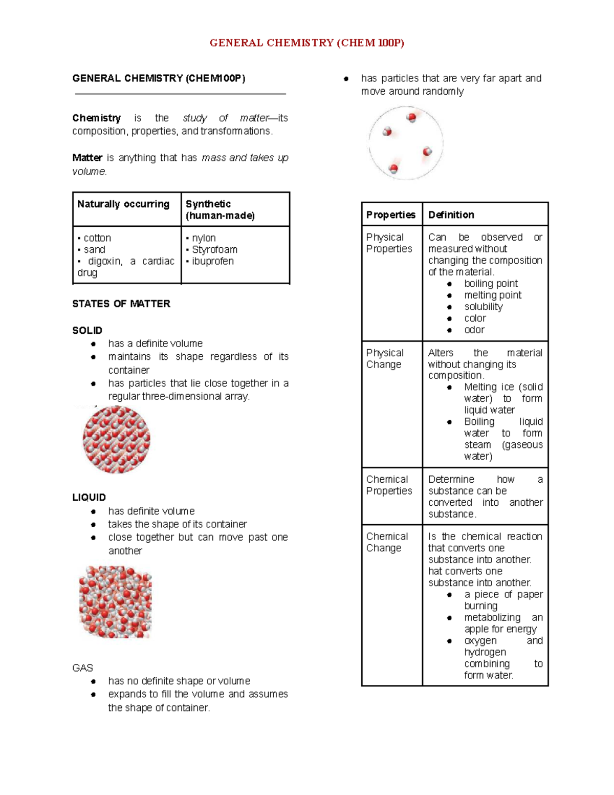 General Chemistry (CHEM 100P) Comprehensive Study Guide - Studocu