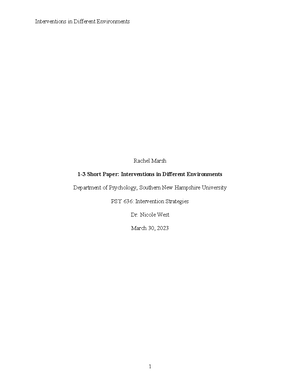 PSY 634 Final Project Milestone Two: Annotated Bibliography on ASD ...