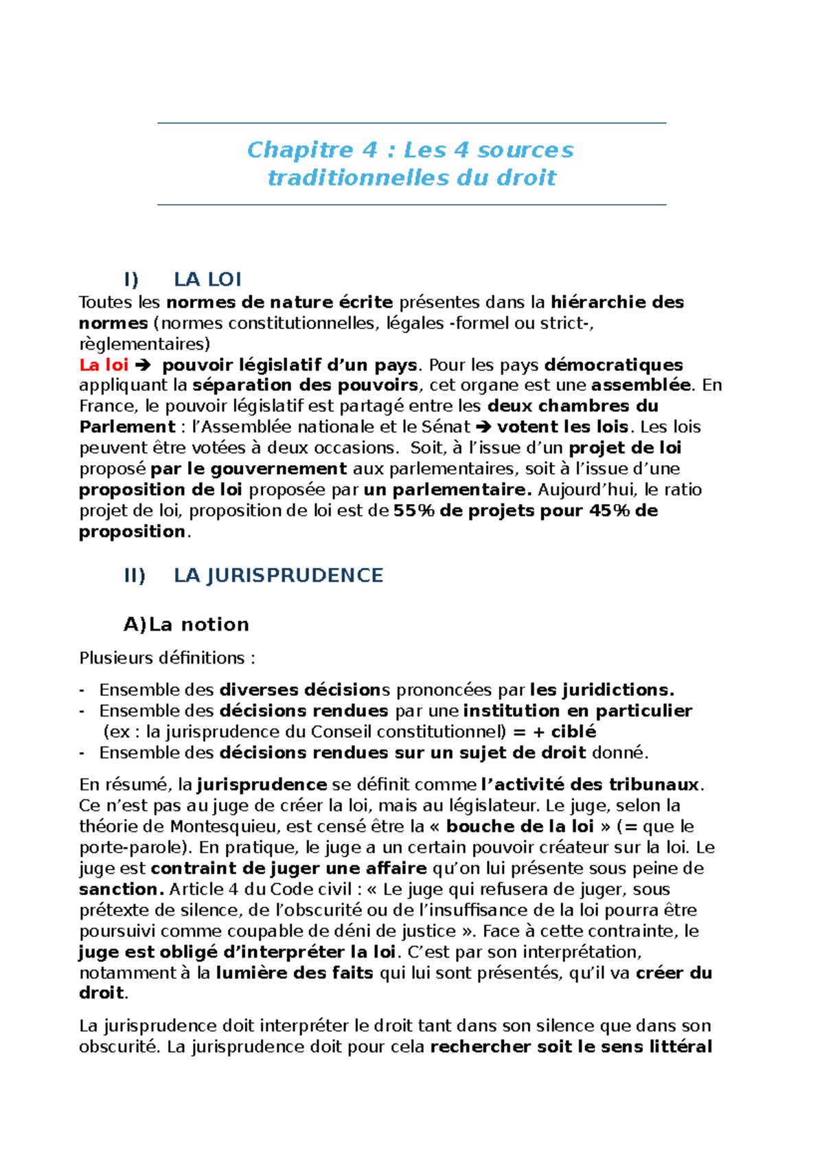 Chapitre 4 : Les Sources Traditionnelles du Droit - Cours L1 Éco ...