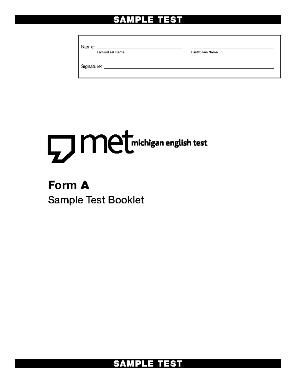 MET Sample Listening Test A - PRACTICE Booklet - Studocu
