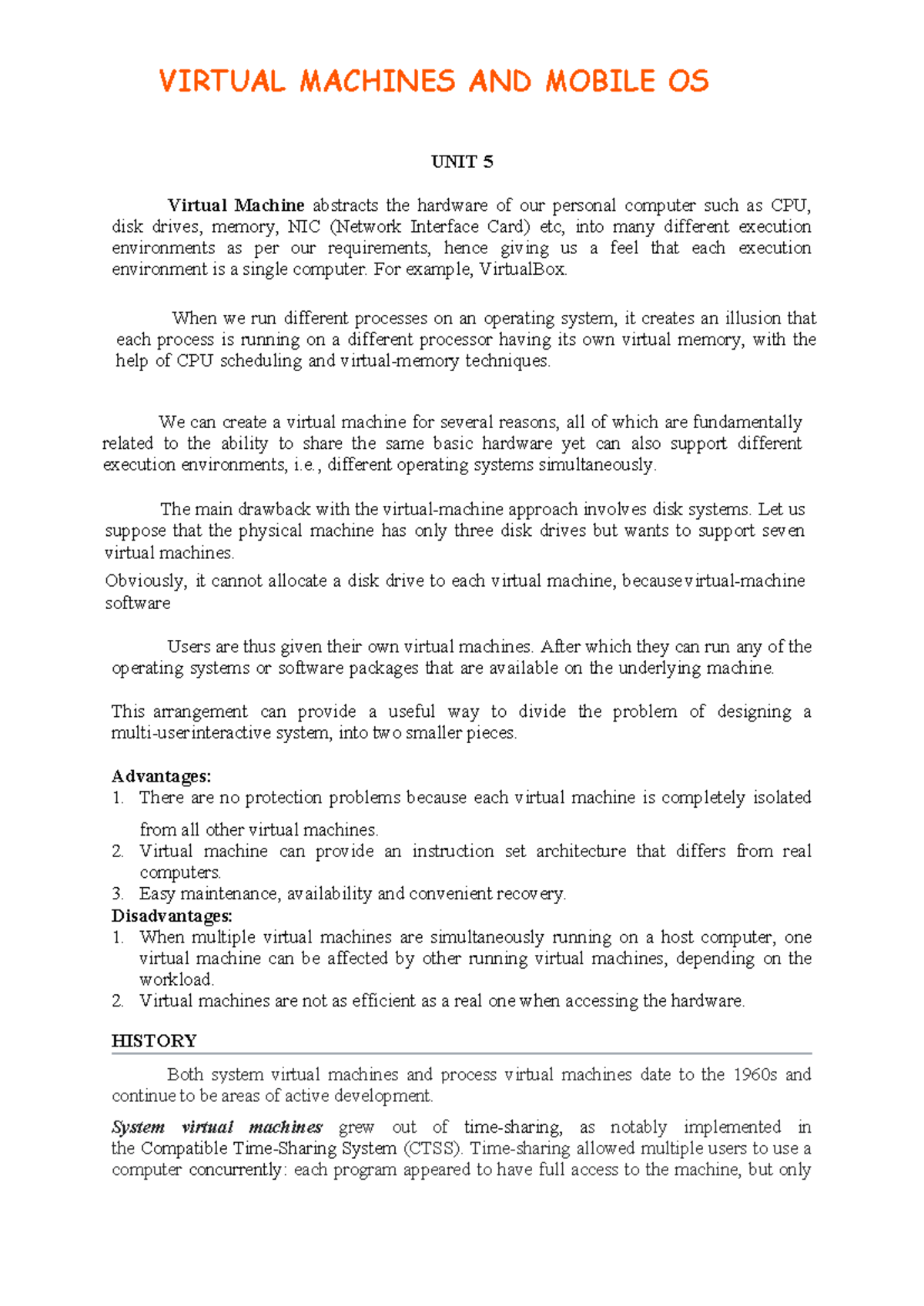 Introduction to Operating Systems - CS3451 - Notes - Unit 5 - Virtual ...