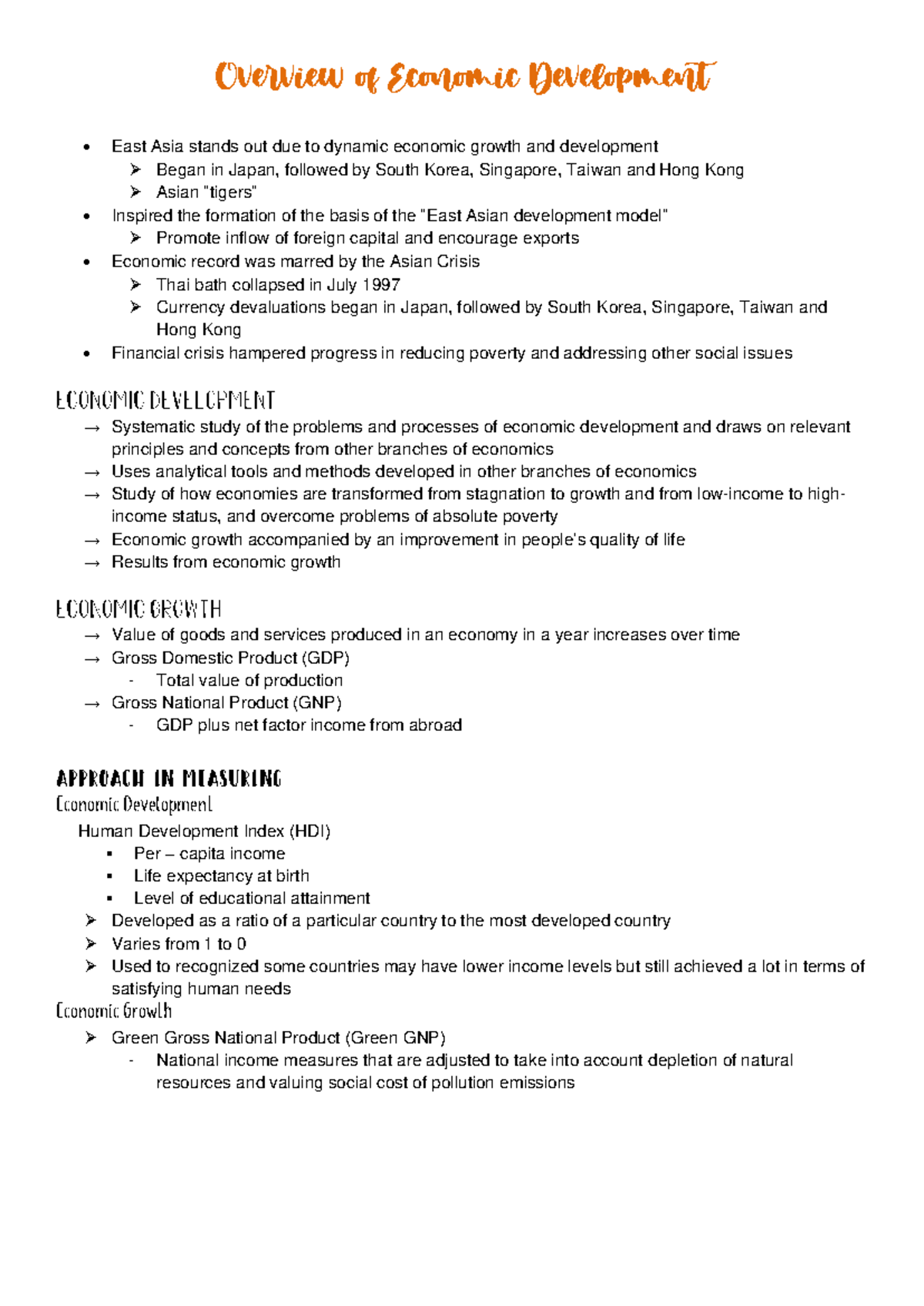 Chapter 2 - Economic Development Insights and Metrics - Studocu