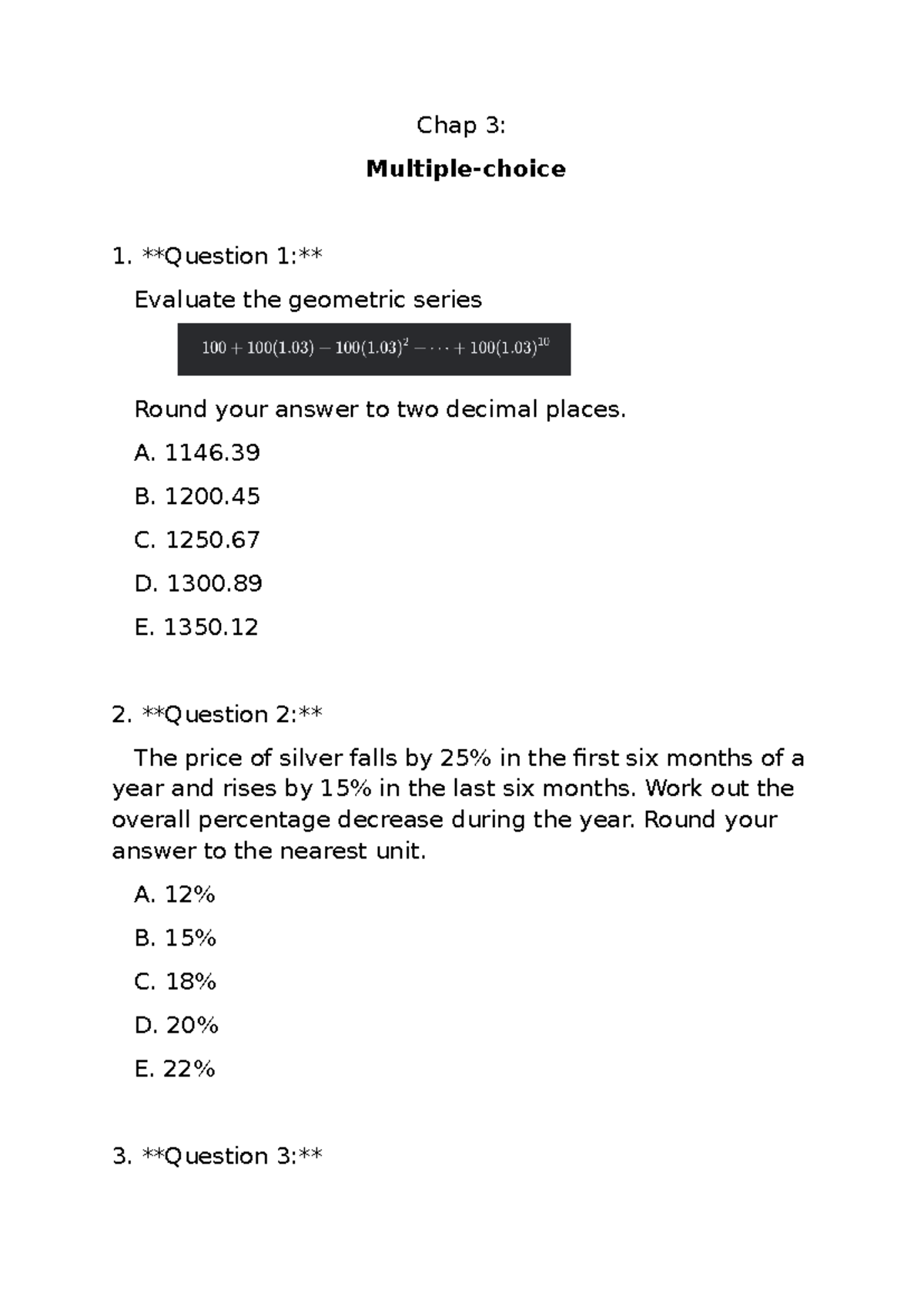 Bài tập chủ đề 3: Các câu hỏi trắc nghiệm và bài tập tự luận - Studocu