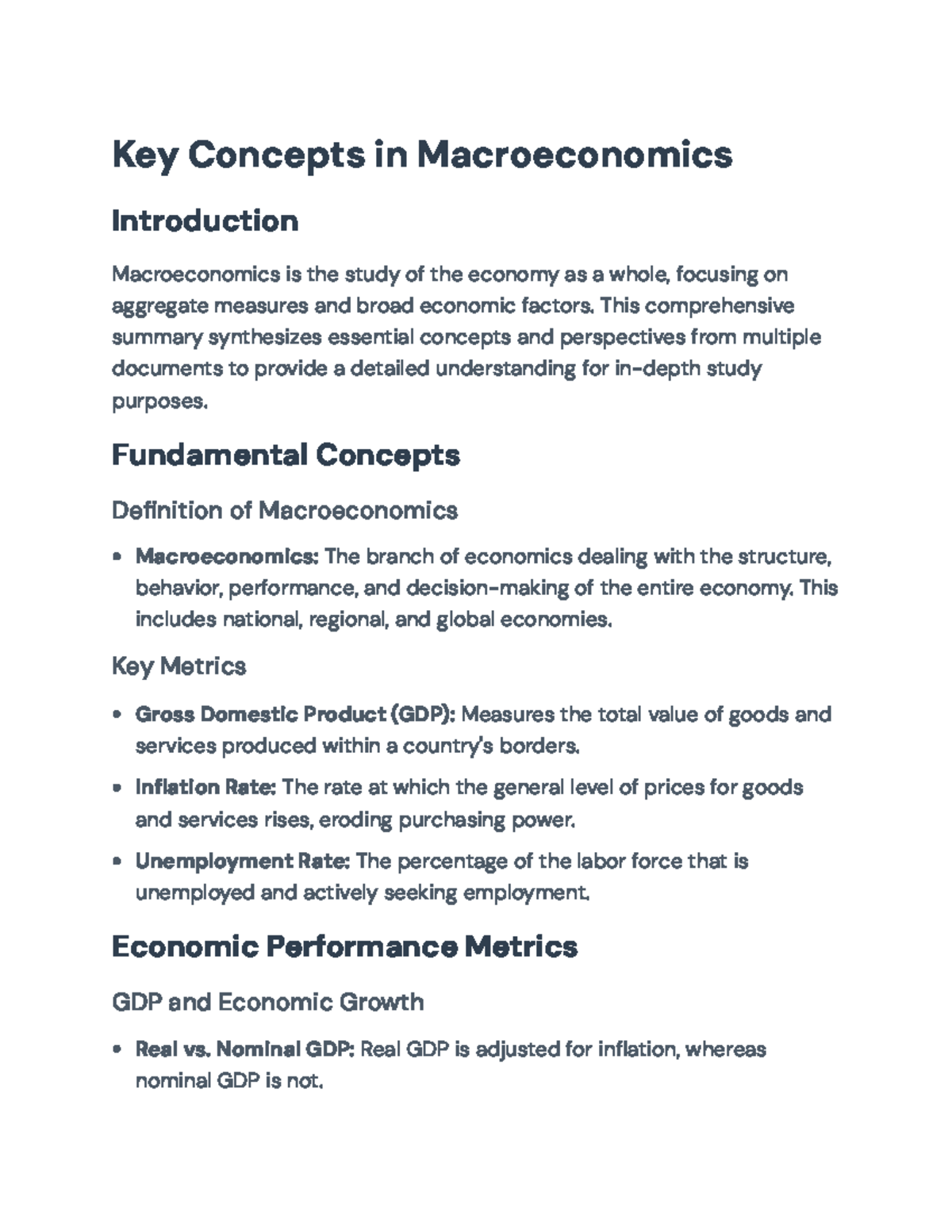 Key Concepts in Macroeconomics: A Comprehensive Overview for Students ...