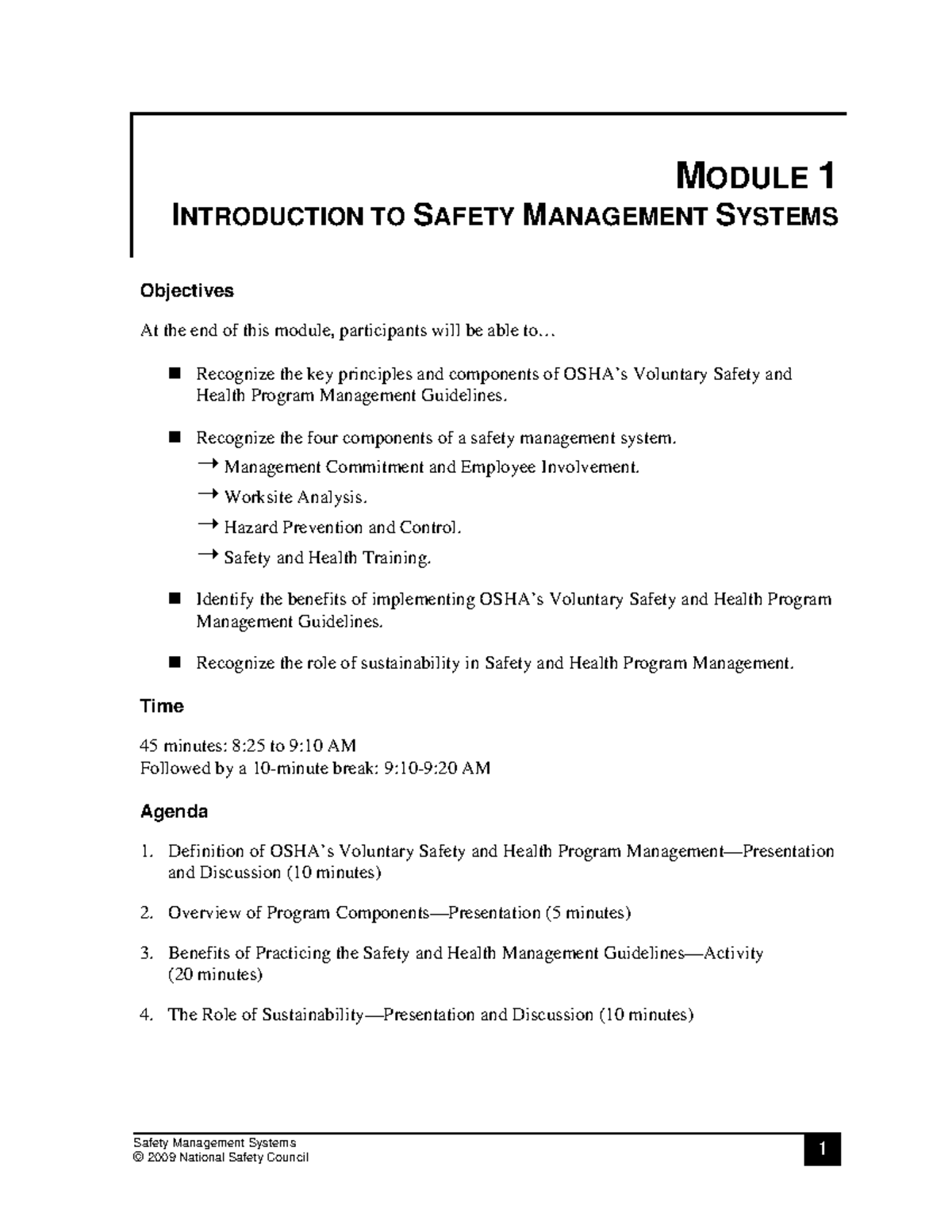 Safety Management Systems - Module 1 Facilitator Guide - Studocu