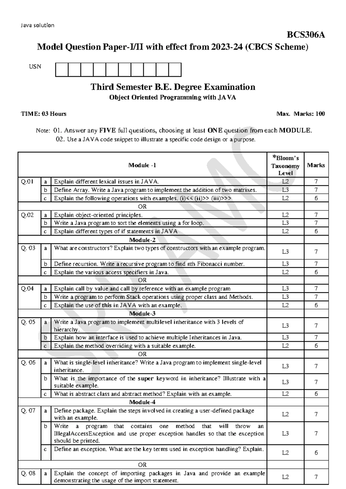 Java QP solutions - CBCS SCHEME BCS306A Third Semester Degree ...
