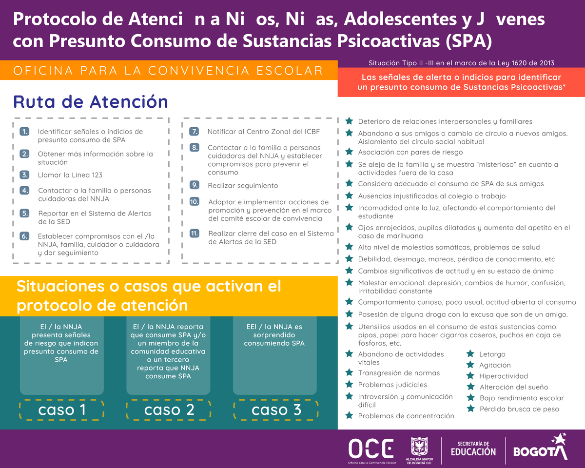 Protocolo de Atención a NNJA con Consumo de SPA - Ley 1620/2013 - Studocu