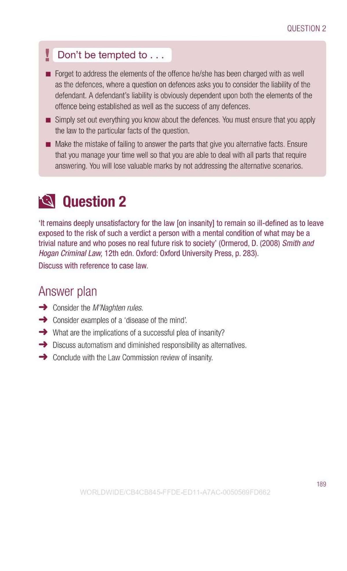 Essay on Insanity and Defences in Criminal Law (LAW 101) - Studocu