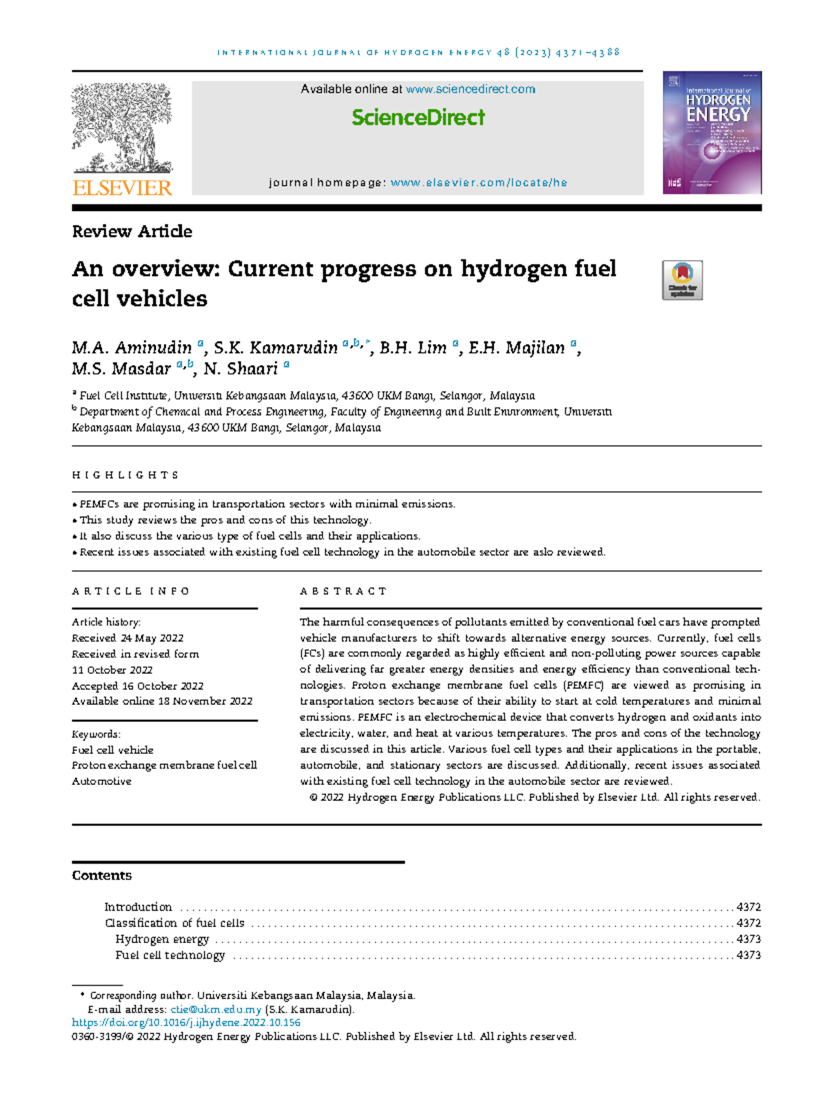 Current Advances in Hydrogen Fuel Cell Vehicles: A Review (2023) - Studocu