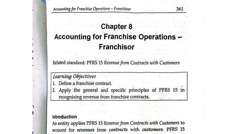 Franchisor 361: Chapter 8 - Accounting for Franchise Operations - Studocu