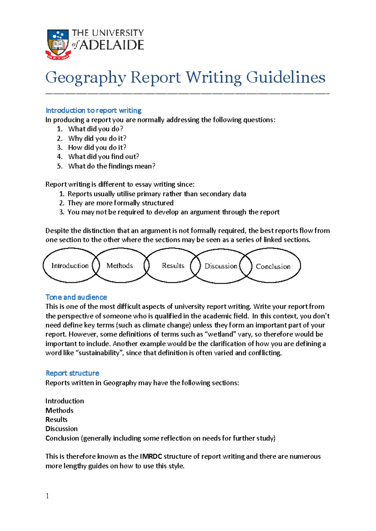 Geography Report Writing Guidelines: Structure and Best Practices - Studocu