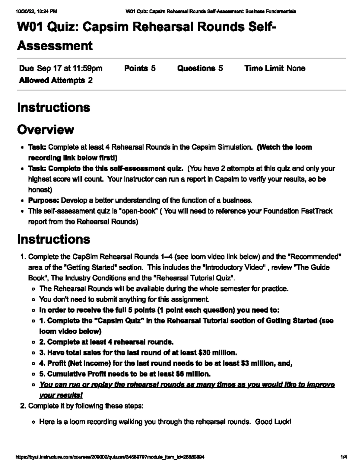 BA211 Weekly Reflection on Lessons Learned During CAPSIM Simulation ...