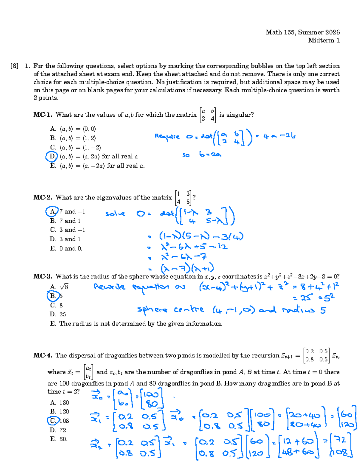Math 155, Summer 2026 Midterm 1 Study Guide - Studocu